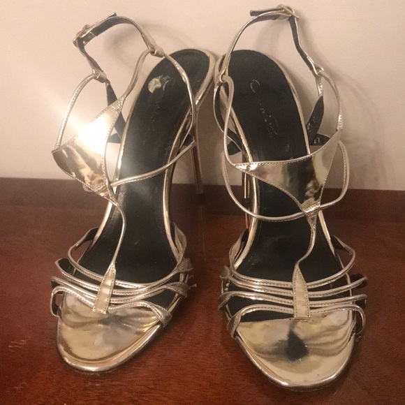 Oscar de la renta heels size 41 metallic silver - Picture 2 of 10